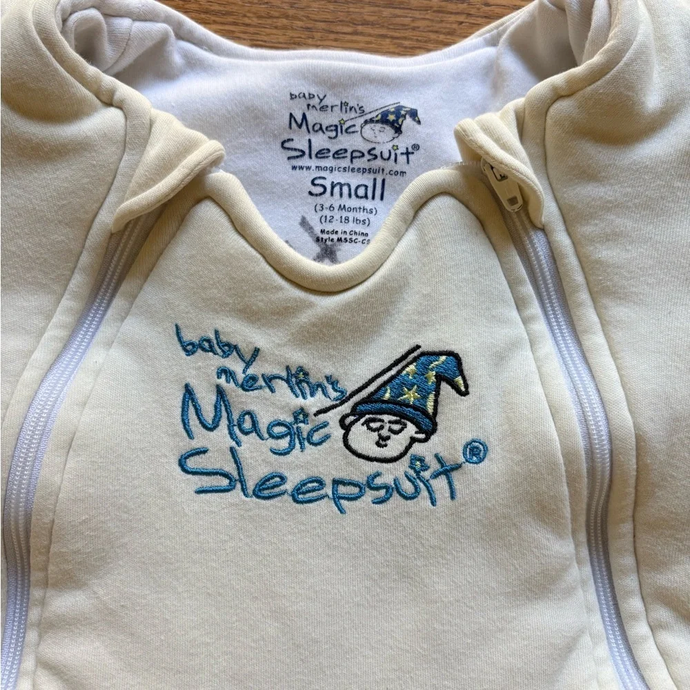 Baby Merlin’s Magic Sleepsuit- Small (3-6 months) Cream- 12-18 pounds